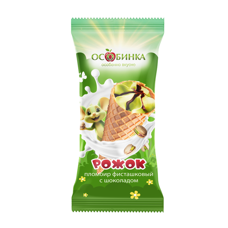 Мороженое рожок фисташковый Мороженое рожок фисташковый